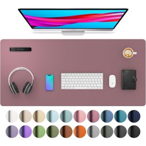 KALANKA-Tapis de bureau en cuir,tapis de souris, tapis de bureau,buvard de bureau en cuir PU antid&eacute;rapant,tapis de bureau pour ordinateur portable pour le bureau et la maison(91x43cm,Violet) - Neuf