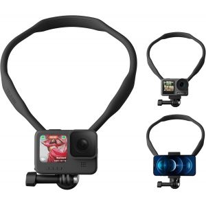 Se Flexible Pov Neck Mount For Gopro Hero 13/12/11/10/9/8/7/Max Dji Osmo Action Insta360 Smartphones Iphone Android Smartphones Multi-Angle Shooting Easy Plug And Use Accessories - Neuf