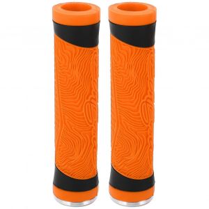 Poign&eacute;es De V&eacute;lo Vtt En Silicone - Pour Guidon Plat - Embouts De Guidon - Orange - Neuf