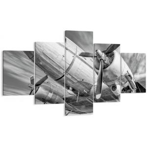 Toile murale d'art en forme d'avion r&eacute;tro, impression sur toile d'a&eacute;roport, impressions artistiques pour d&eacute;coration de maison, salon, chambre &agrave; coucher 50 x 25 cm. (sans cadre) - Neuf