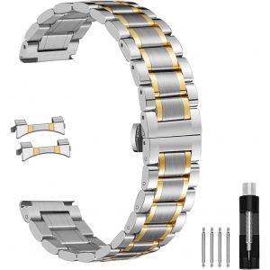 Kal-Quick Release Metal Chain Butterfly Clasp Bracelets 18 Mm 19 Mm 20 Mm 21 Mm 22 Mm 24 Mm Bracelet En Acier Inoxydable De Rechange - Neuf