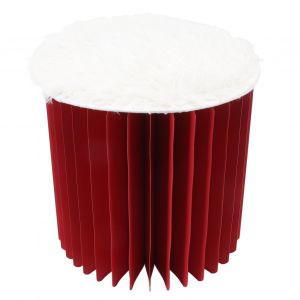 HJLIAN Tabouret pliant en papier avec coussin en feutre, facile a assembler, elegant, portable, decoration d'interieur, cadeau, rouge - Neuf