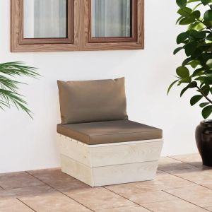 Prolenta Premium - Canapé Central Palette De Jardin Avec Coussins Épicéa Imprégné - Neuf