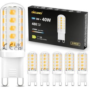 Ampoule Led G9 3w, Équivalent 40w Halogène, 480lm, Blanc Neutre 4000k, Non-Dimmable, Économie D'énergie, Led G9 Pour La Chambre À Coucher, Le Salon Et La Cuisine, 6 Pièces - Neuf