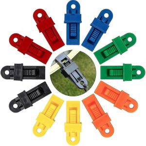 Clip De Tente Multifonctionnel Pinces De Tente En Plastique Clip De Bâche Pour Les Activités De Camping En Plein Air Et La Randonnée 12 Pièces (Multicolore) - Neuf