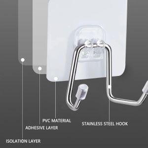 Lot De 8 Crochets Adh&eacute;sifs Solides Et Amovibles Pour La Maison,Le Bureau,La Cuisine,La Salle De Bain,Les Serviettes,Les Couronnes De Porte (20 Kg Max) - Neuf