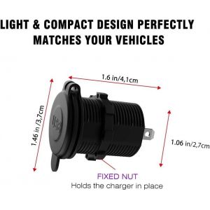 Rise Usb 12v, Double Prise De Chargeur Usb, Avec Un Fil De 23,7 Pouces Convient Aux Voitures 12 / 24v Le Bateau Motos Pour Bateaux Rv Truck Camper Et Plus (2 Pcs Blu-Ray)[Z4243] - Neuf
