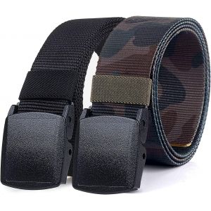 Cauc-Ceintures Homme Femme, Tactique Militaire Ceinture Web Boucle En Plastique Ceinture En Toile Nylon Simple Casual R&eacute;glable Sangles L&eacute;ger Anti-Allergie Ceinture Edc - Neuf