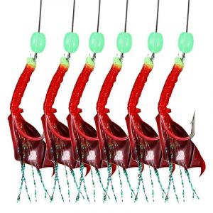 6pcs Hame&ccedil;on De P&ecirc;che De Haute Duret&eacute; Lumineux R&eacute;sistant &Agrave; La Corrosion Longue Dur&eacute;e De Vie Corde Hame&ccedil;on Accessoires De P&ecirc;che &Agrave; La Ligne-10 - Neuf