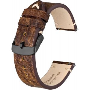 Kal-Bsionstrap Bracelets De Montre Pour Hommes, Cuir Italien, D&eacute;gagement Rapide, Compatibles Avec Largeur D'entre-Corne De Montre 18 Mm, 20 Mm, 22 Mm - Neuf