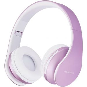 Casque Bluetooth sans Fil-Casque sans Fil avec Micro intégré-Hi-FI Stereo-Micro SD/TF,FM Radio-Casque Pliables-pour iPhone/Android/iPad/Ordinateurs Portables (Violet/Blanc) - Neuf