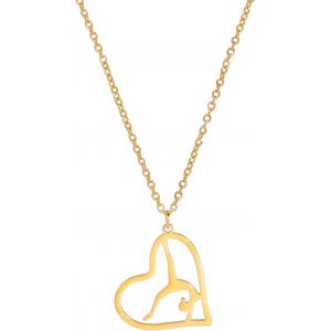 Kal-Collier À Breloques De Gymnastique Pour Femme En Acier Inoxydable Élégant Avec Pendentif En Forme De Gymnaste - Neuf