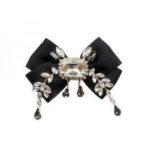 Strass Noeud Papillon Broche Pour Les Femmes - &Eacute;l&eacute;gant Ruban De Conception, De Cristal Orn&eacute;, Parfait Pour Les &Eacute;v&eacute;nements Officiels - Neuf