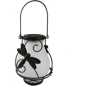 Lanterne Solaire Suspendu Lampe De Jardin &Eacute;nergie Solaire Libellule Flamme Lanterne &Eacute;tanche D&eacute;coration De Jardin D&eacute;coration Ext&eacute;rieur Pour Porche Cour Table Pelouse Terrasse - Neuf
