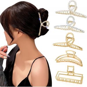 Lot De 5 Pinces À Cheveux Flexibles En Métal Doré Antidérapantes, Pour Femmes Filles - Neuf
