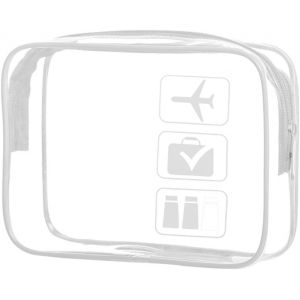 MAA-Trousse de toilette de voyage transparente u2013 Trousse de maquillage transparente avec fermetures éclair en PVC étanche u2013 Trousse de toilette pour homme et femme, blanc - Neuf