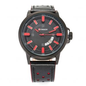 Montre En Alliage De Calendrier &Eacute;tanche &Agrave; La Mode Montre-Bracelet &Agrave; Quartz Analogique Pour Curren M8288 (Rouge) - Neuf