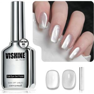 Vernis Gel Effet ?Il De Chat &iquest; 16ml Gel Magn&eacute;tique Holographique Paillet&eacute;, Gel Uv R&eacute;fl&eacute;chissant Translucide Pour Nail Art, Poussi&egrave;re D'argent (H003) - Neuf