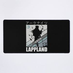Grand Tapis de Souris Gaming pour Bureau Lappland d'Arknights, l'opérateur de loup gris perky dans un design de silhouette esthétique cool avec du texte gras en japonais 75x40cm Antidérapante Clav - Neuf