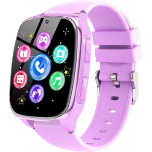 Montre Connect&eacute;e Enfant - Smartwatch Telephone Fille Gar&ccedil;on Avec Appel Sos Jeux Podometre Appareil Photo Musique Reveil Livres Audio, Smart Watch Intelligente Pour Enfants 3-12 Ans[MON8301325] - Neuf