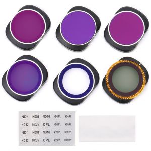 Ensemble De Filtres D'objectif 6 En 1 Sunnylife Mcuv/Cpl/Nd4/Nd8/Nd16/Nd32 Pour Dji Pocket2/Osmo Pocket-Wjm - Neuf