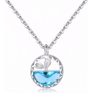 Kal-Collier De Sirène En Cristal Bleu, Collier Pendentif En Queue De Poisson, En Queue De Poisson, Baleine Dauphin Bijoux De Plage Pour Femmes - Neuf