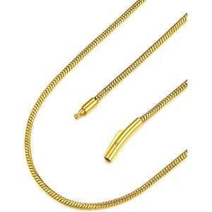 Kal-Collier Homme Femme Acier Inoxydable Chaîne Serpent 2 Mm Pour Pendentif Longueur De 40/45/50/55/60/65/70/75 Cm - Neuf