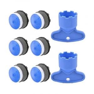 Lot de 6 aerateurs de robinet M18,5 + 2 cles de demontage d'aerateur, limiteur de robinet enfichable de 18,5 mm pour baignoire ou kit de remplacement, et aerateur - Neuf