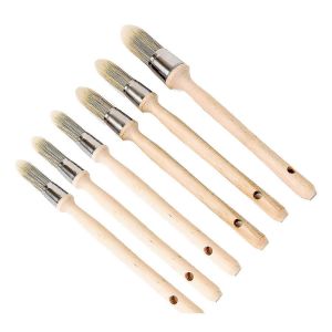 6 pièces petit pinceau pinceau bord outil de peinture avec poignée en bois garniture pinceaux garniture peinture T - Neuf