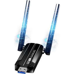 TTA-Clé WiFi Puissante AC1300 Mbps, Cle WiFi USB 3.0 Double Bande, 2.4G/5.8GHz Adaptateurs USB Clé WiFi pour PC/Laptop/Desktop/Tablet, Compatible avec Windows 11/10/8/7/Vista/XP, Mac OS 10.9-10.15 - Neuf