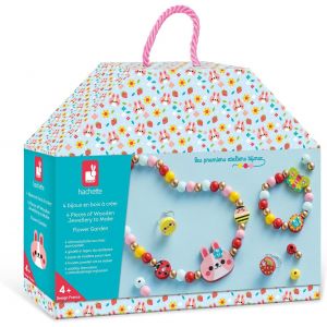 KALANKA-u2013 4 Bijoux en Bois à Créer Flower Garden - Les Premiers Ateliers Bijoux - Création de Bijoux DIY - Kit Loisir Créatif Enfant - Apprentissage Motricité Fine et Concentration u2013 Dès 4 - Neuf