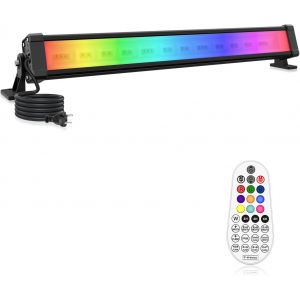 Projecteur Led Couleur 42w, Barre Led Rgb 10 Couleurs Et 30 Modes Dynamiques Spot Led Couleur Avec T&eacute;l&eacute;commande Rf 360&deg; Lumi&egrave;re Ambiance Exterieur M&eacute;moire Et Minuterie, Ip66 Pour F&ecirc;te Patio Bar - Neuf