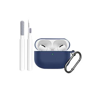 &Eacute;tui en silicone pour AirPods Pro avec kit de nettoyage et porte-cl&eacute;s - Neuf
