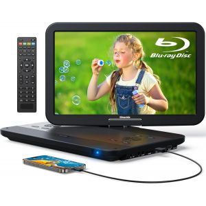 VornixorSarlshop-15,4&iquest; Lecteur DVD Blu Ray Portable avec c&acirc;ble HDMI, Rotatif &agrave; 270&deg; HD 1920x1080, Lecteur Blue Ray Portable avec Batterie Rechargeable 5 Heures USB/SD (0511) - Neuf