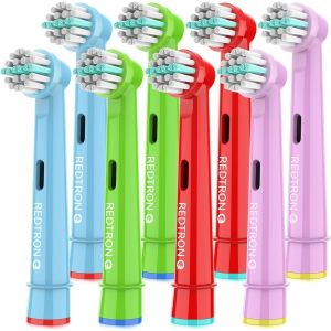 Kgabery-Brosse À Dents Pour Enfants Pour Oral B,Têtes De Brosse À Dents Pour Enfants À Poils Souples,Têtes De Brosse De Remplacement Pour Enfants Pour Dents Et Gencives Sensibles (Paquet De 8) - Neuf