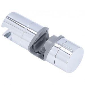 HJLIAN Support de barre coulissante de douche, reglable a 360 degres, pince droite en ABS chrome pour tuyau de 18 a 25 mm - Neuf