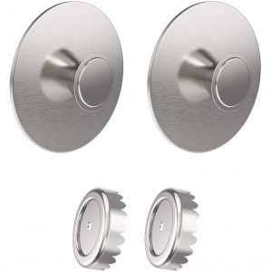 Porte-savon magnétique en acier inoxydable, 2 pièces, porte-savon magnétique mural pour cuisine et salle de bain, gain de place, contient 4 couvercles - Neuf