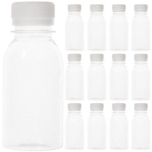 Lot De 15 Bouteilles Transparentes R&eacute;utilisables Pour Lait Et Jus Avec Bouchons &iquest; Contenants &Agrave; Smoothie Durables De 100 Ml Pour La Maison, L'&eacute;cole Et L'ext&eacute;rieur - Neuf