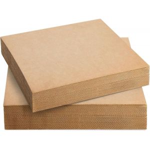 Tianyi-Lot De 24 Feuilles Plates En Carton Ondulé Pour Emballages, Expéditions, Travaux Manuels - Marron Type Kraft - 30,5 X 30,5 Cm - Neuf
