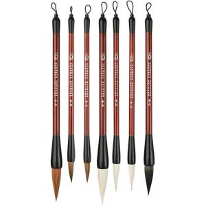 Chenquansarl-Lot De 7 Pinceaux De Calligraphie Chino Avec Bo&icirc;te, Pinceaux De Calligraphie Sumi, Pinceaux Japonais Kanji Pour D&eacute;butants - Neuf