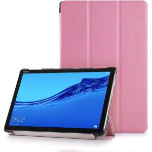Housse Coque Compatible Pour Huawei Mediapad M5 Lite 10.1"" Etui De Protection - Avec Fonction Stand Et Auto R&eacute;veil/Sommeil,Rose - Neuf