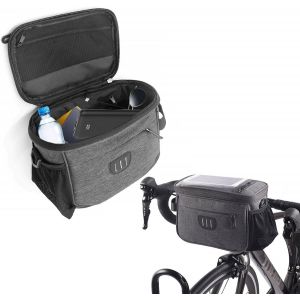 Sacoche Guidon Avec Adaptateur Pour V&eacute;lo Et V&eacute;lo &Eacute;lectriques,5l Sacoche De Guidon,Sac Avant De V&eacute;lo &Eacute;tanche-Convient Aux V&eacute;los &Eacute;lectriques,Aux V&eacute;los De Montagne - Neuf