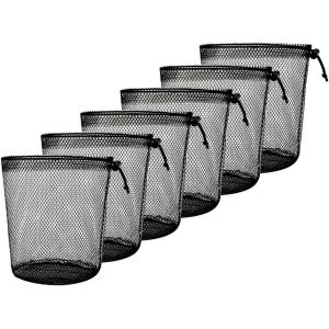 Acdsgd-Flintronic 6 Pi&egrave;ces Sacs Filet Avec Cordon De Serrage, Sac En Filet Noir Sac En Nylon, Petit Sac De Voyage Sac De Rangement En Mesh, Sac &Agrave; Cordon De Serrage Pour Tennis Voyage Jouets Cosm&eacute;tiques - Neuf