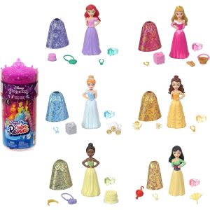ERYI-Disney Princesses Coffret Poupée Royauté Color Reveal Série Célébration Avec 6 Surprises Magiques, Accessoires Célébration Inclus, Jouet Enfant, A Partir De 3 Ans, Hmk83 - Neuf