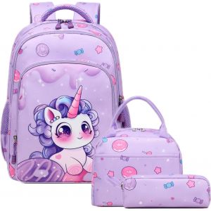 Cartable Fille Primaire Sac à Dos Fille Sac Enfant Fille Sacs d'école Sacs Scolaires,Cartables et Trousses[T202] - Neuf