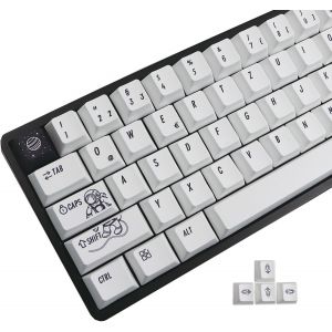 PBT Capuchons de touches 138 touches allemandes th&egrave;me spatial Colorant Sublimation Custom Jeu de touches Profil cerise Capuchons de touches pour claviers m&eacute;caniques Cherry MX Switch - Neuf