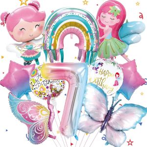 Sjzg-Lot De 10 Ballons Multicolores En Forme De Papillon - D&eacute;coration D'anniversaire Pour Fille - Avec Ruban - Pour F&ecirc;te &Agrave; Th&egrave;me, Festival, F&ecirc;te - Neuf