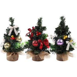 3pcs Petits Arbres de No&euml;l Artificiels de Givre Arbres du Xmas Tree Stand Mini-Arbre de No&euml;l - Neuf