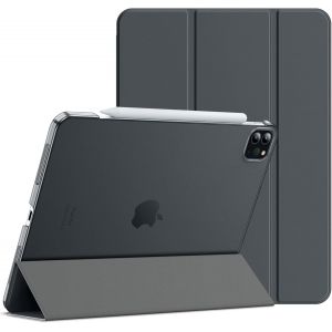 KALANKA-Étui pour iPad Pro 11 Pouces, Modèle 2022/2021/2020/2018, Support la Charge de Pencil, Housse Coque Intelligent Réveil/Sommeil Automatique (Gris Foncé) - Neuf