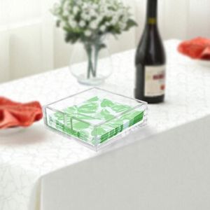 Porte-serviette de table en acrylique,Plateau de serviette décoratif de table pour table à manger et cuisine,Lunc transparent - Neuf